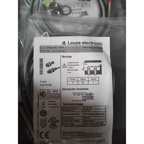 劳易测LEUZE电感式接近开关IS 212MM/4NO-4N0三线制PNP常开4mm