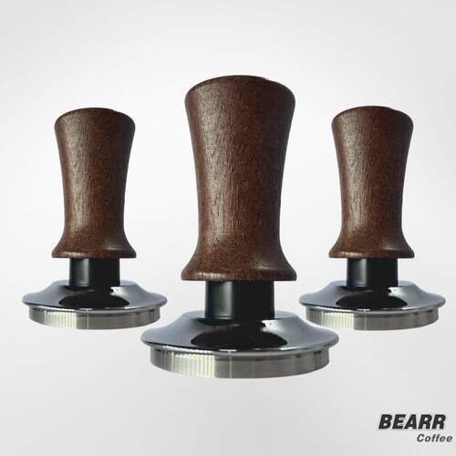 BEARR 咖啡压粉锤 水平弹力压粉器木质把手51/53/54/58MM咖啡工具