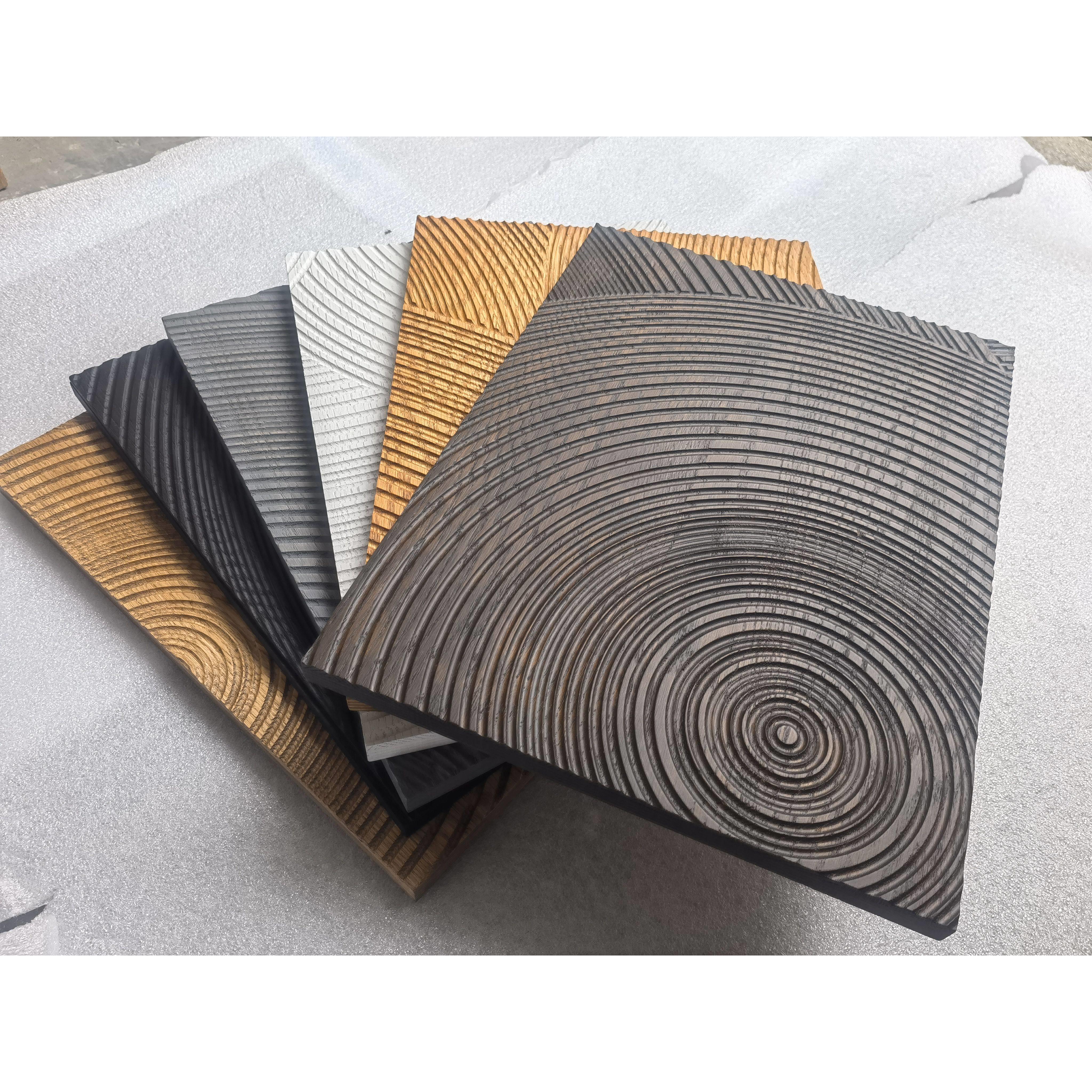 原木板肌理板样品海洋板护墙板免漆板3D实木雕刻板木饰面橡木胡桃