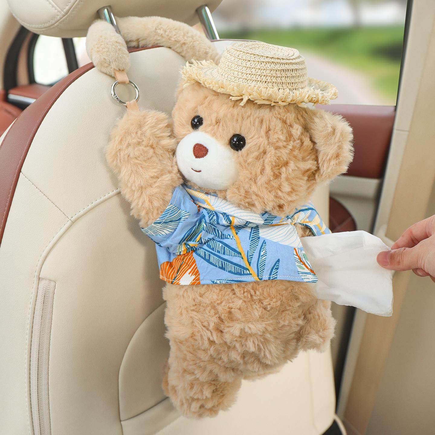 汽车纸巾盒悬挂高档汽车纸巾盒熊创意可爱汽车实用娃娃流行模型