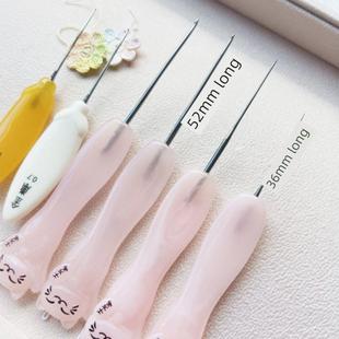 优质金兰树脂短柄微钩针玉兰花精抛不锈钢针阿富汗针钩针