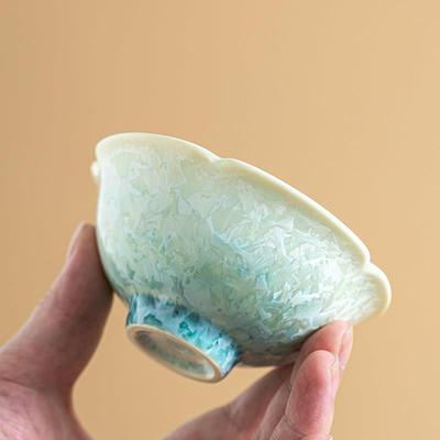 窑变青黄渐层结晶釉普洱杯个人专用茶杯主人杯小清新送礼品茗杯