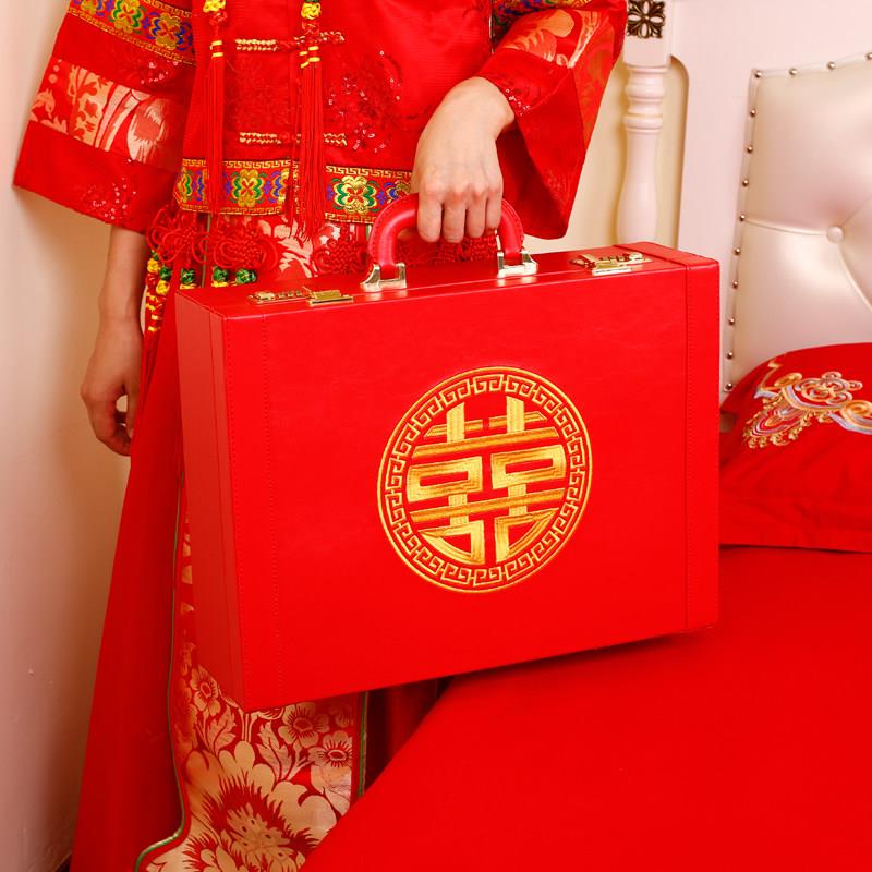 结婚礼金盒提亲聘礼盒彩礼钱盒子10万彩礼箱30万订婚用品大全箱子