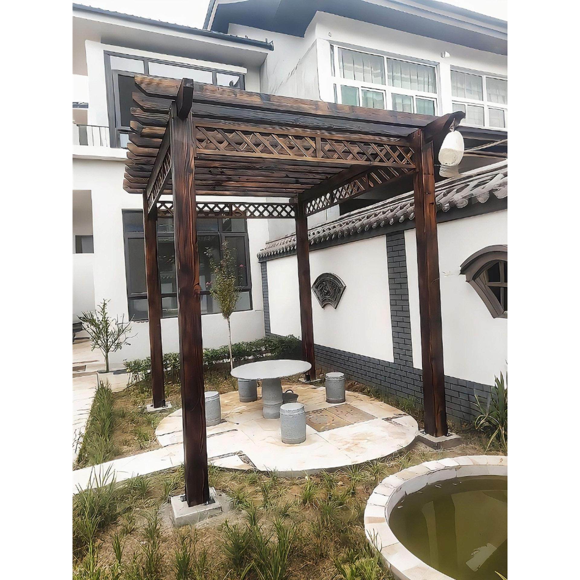 碳化防腐木葡萄架定制户外亭休闲攀爬紫藤花架公园走廊亭,住宅家具,木屋凉亭,淘宝优惠券,粉丝福利购,淘宝优惠卷