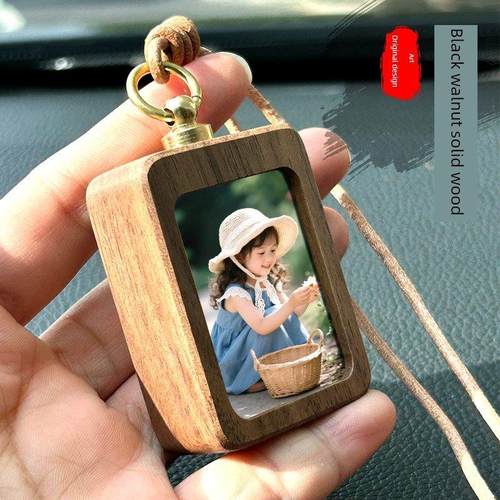 实木小相框汽车后视镜吊坠创意礼物的男朋友，女朋友，孩子的照片