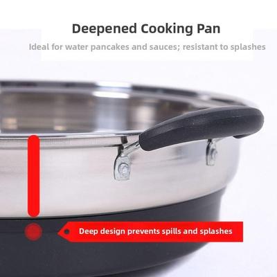 苏珀尔适用不锈钢电饼铛加深加大多功能电煎锅家用平底烙饼不粘锅