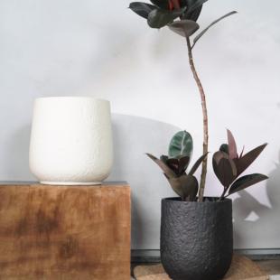 北欧镁泥落地花盆绿植大花盆简约高级感水泥花盆客厅庭院绿植花盆