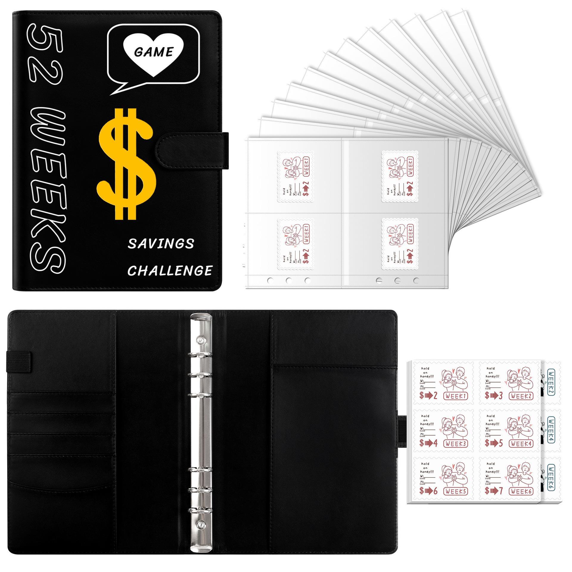 52 WeekSavingsChallenge 52周省钱存钱本挑战现金信封储蓄活页夹