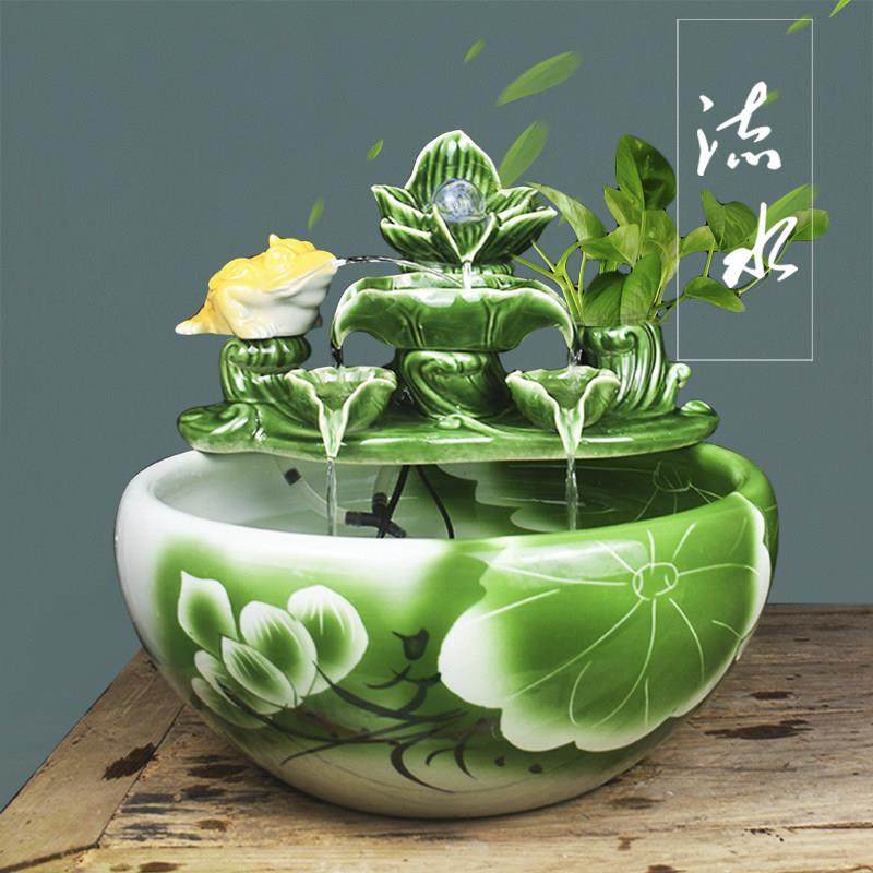 增氧陶瓷养鱼盆创意客厅流水鱼缸摆件大号家用小型加湿招财金鱼缸,宠物/宠物食品及用品,桌面缸,淘宝优惠券,粉丝福利购,淘宝优惠卷