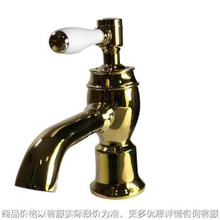 创意欧式 个性 台盆龙头冷热全黄铜洗脸盆洗手台盆香槟金色水龙