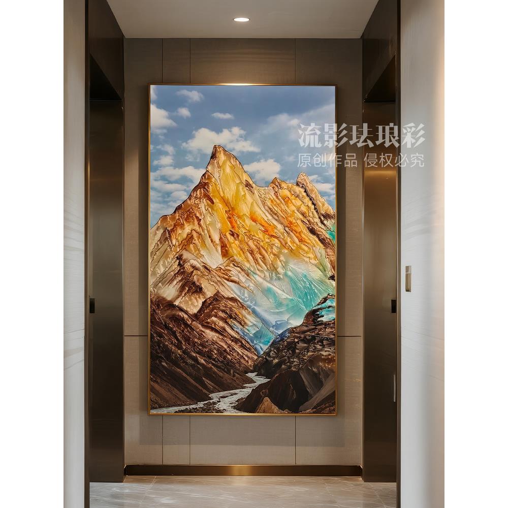 珐琅彩玄关高级装饰画客厅卧室走廊挂画金山高端现代轻奢可定制
