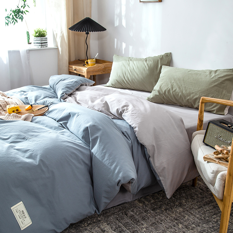 纯色全棉水洗棉被套单件纯棉150x200x230学生宿舍单人被罩180x220