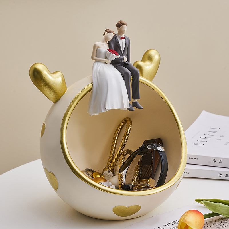 创意玄关钥匙收纳摆件客厅装饰品闺蜜订婚结婚礼物送新人实用高档