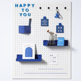 加大板洞洞板铁艺置物架挂钩展示架客厅办公室壁背景墙瓷砖免打孔