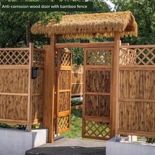 户外门楼庭院门头防腐木门楼景区别墅大门露营地门漏农家小院门楼