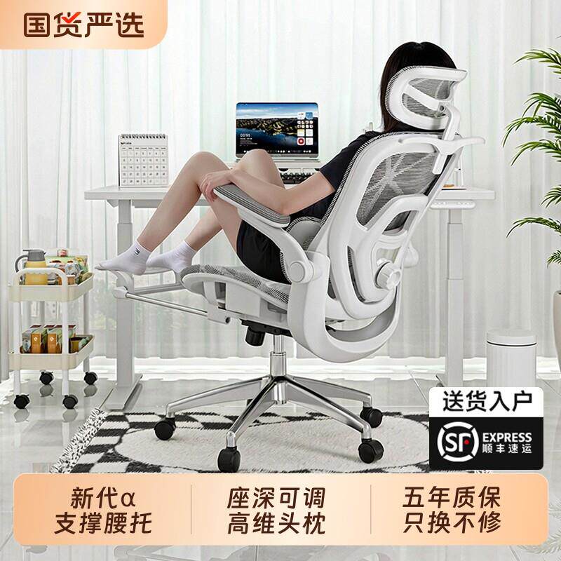 人体工学椅护腰家用办公室椅舒适久坐不累可躺两用座椅电竞电脑椅