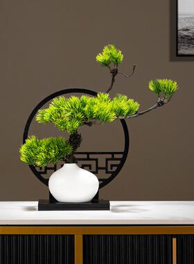 入户玄关迎客松植物盆景办公室摆件彷真绿植装饰品乔迁送礼装饰品
