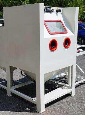 厂家供应手动除锈高压喷砂机KF-1010轮毂除锈喷砂机带推车转盘