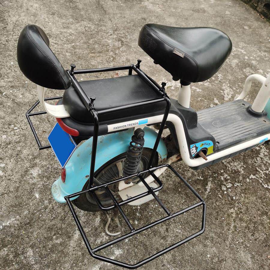 小电瓶车电动山地自行车小电炉后货架拉货钓鱼外卖后侧架支架尾架