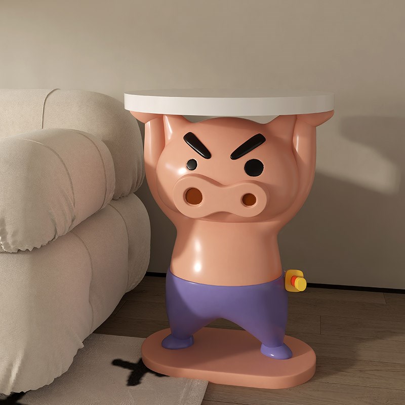 2024新款创意卡通肥嘟嘟左卫门客厅沙发边几可移动小户型床头柜子