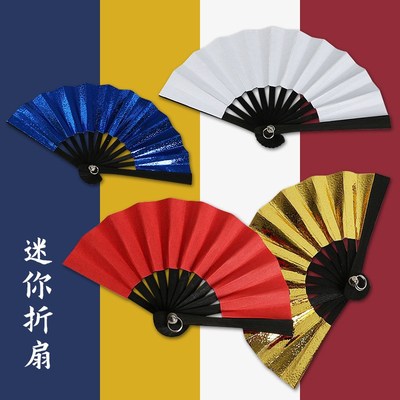 8CM小扇子娃娃头饰扇s子折扇红色婚纱拍摄道具中国风创意金色