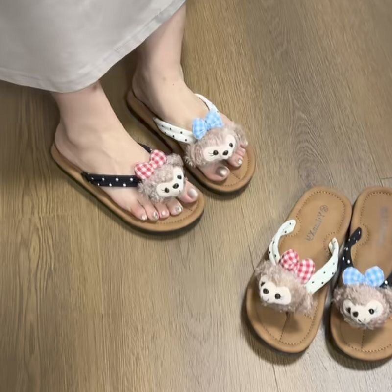 KT猫人字拖波点女款外穿防滑防臭