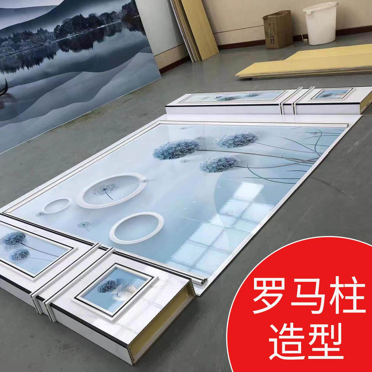 罗马柱竹木纤维集成墙板电视背景墙客厅扣板自装护墙板3d立体造型