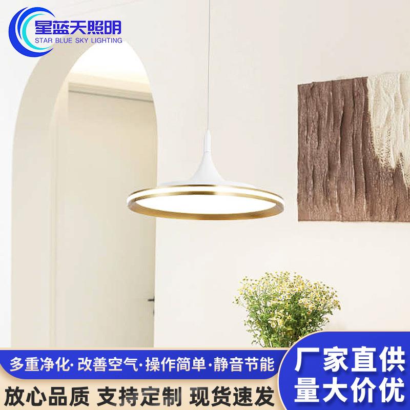 简约LED餐吊灯圆形客厅一体新款隐形现代风格可调高度