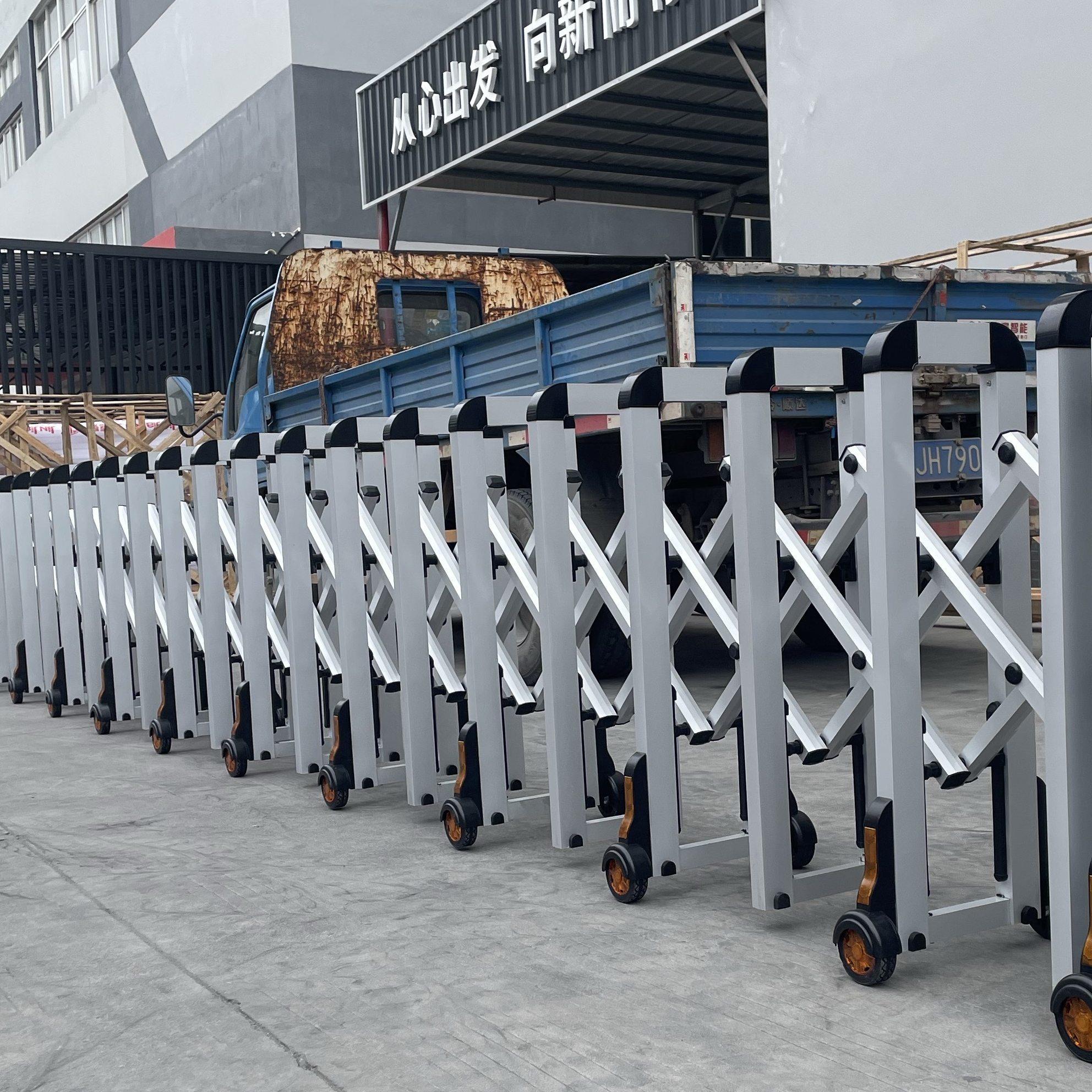 手动推拉伸缩门不锈钢折叠高速移动护栏路障临时施工庭院伸缩围栏