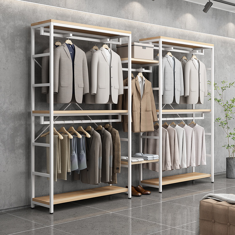 服装店展示架落地挂衣架男女童装双层衣架店铺专用服装陈列架组合