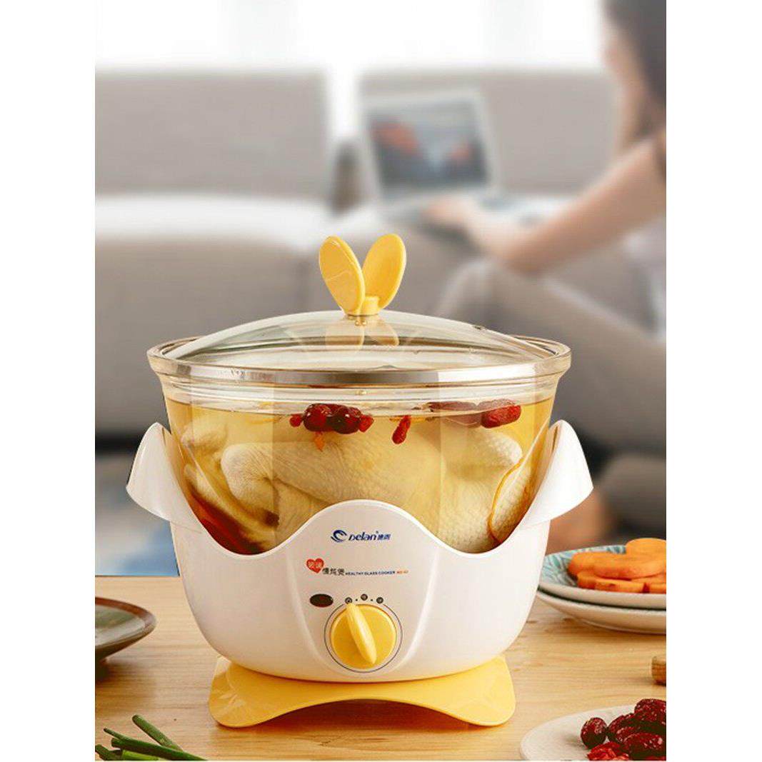 德兰Md-02玻璃电炖锅防水炖锅砂锅汤迷你健康锅慢炖锅