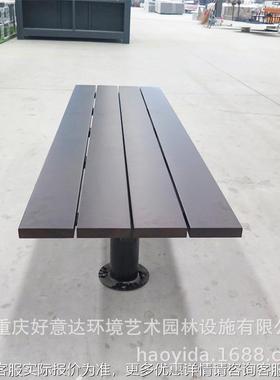 户外公园椅闲实长木椅子塑木PSKW-BE-共座椅公长条凳靠背排休椅庭