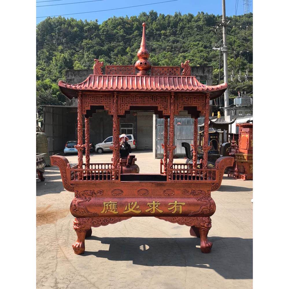 寺庙大型铸铁香炉鼎佛堂祠堂户外烧纸桶焚化炉室外供奉祭祀用品
