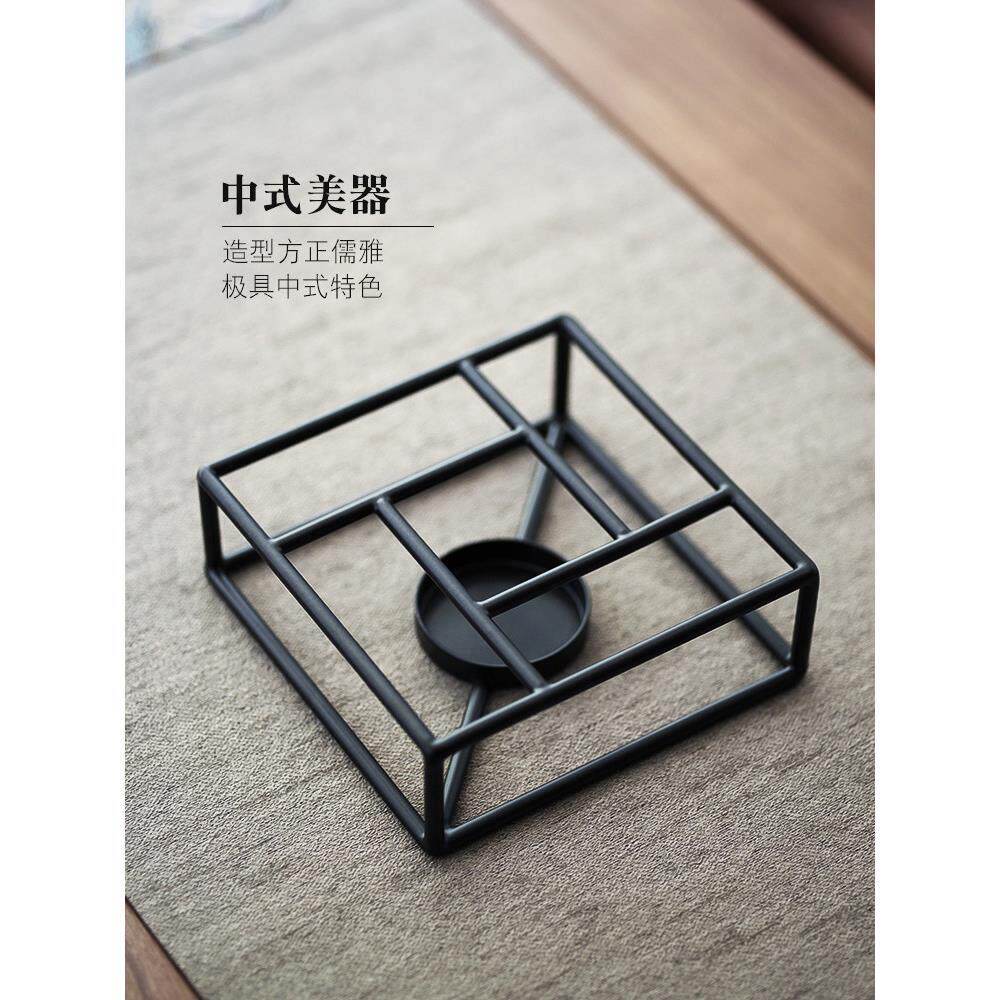 铁烛台暖茶烛炉方形暖茶炉家用暖酒壶简易茶壶男杯加热底座