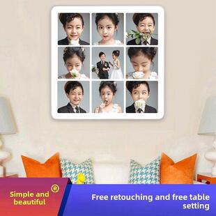 九宫格相框挂墙宝宝结婚照放大水晶定制全家福婚纱照片制作24寸