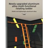 转角移动梯子衣柜书柜储物柜弧度梯定制家用书架铝合金旋转轨道梯