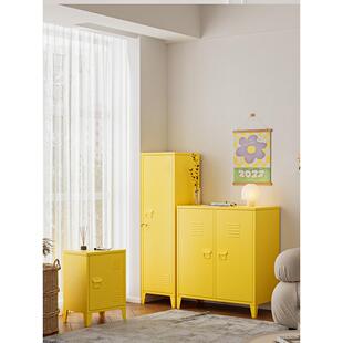 铁艺餐边柜单门收纳柜储物钢制现代家用客厅边柜靠墙置物柜