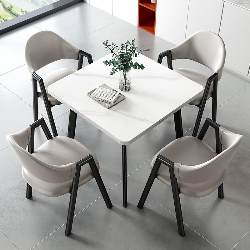 现代简约接待洽谈桌椅组合家用小户型餐桌阳台休闲 ??正方形简易
