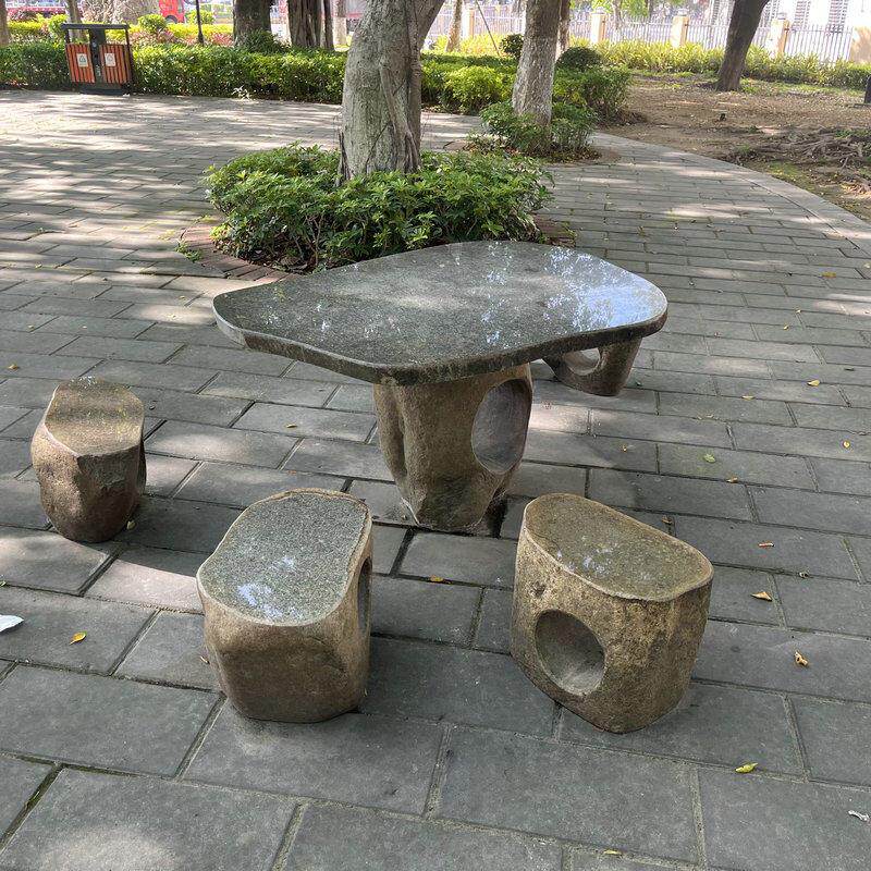 鹅卵石桌石凳整石头桌椅茶桌自然石户外庭院广场公园石雕摆件装饰