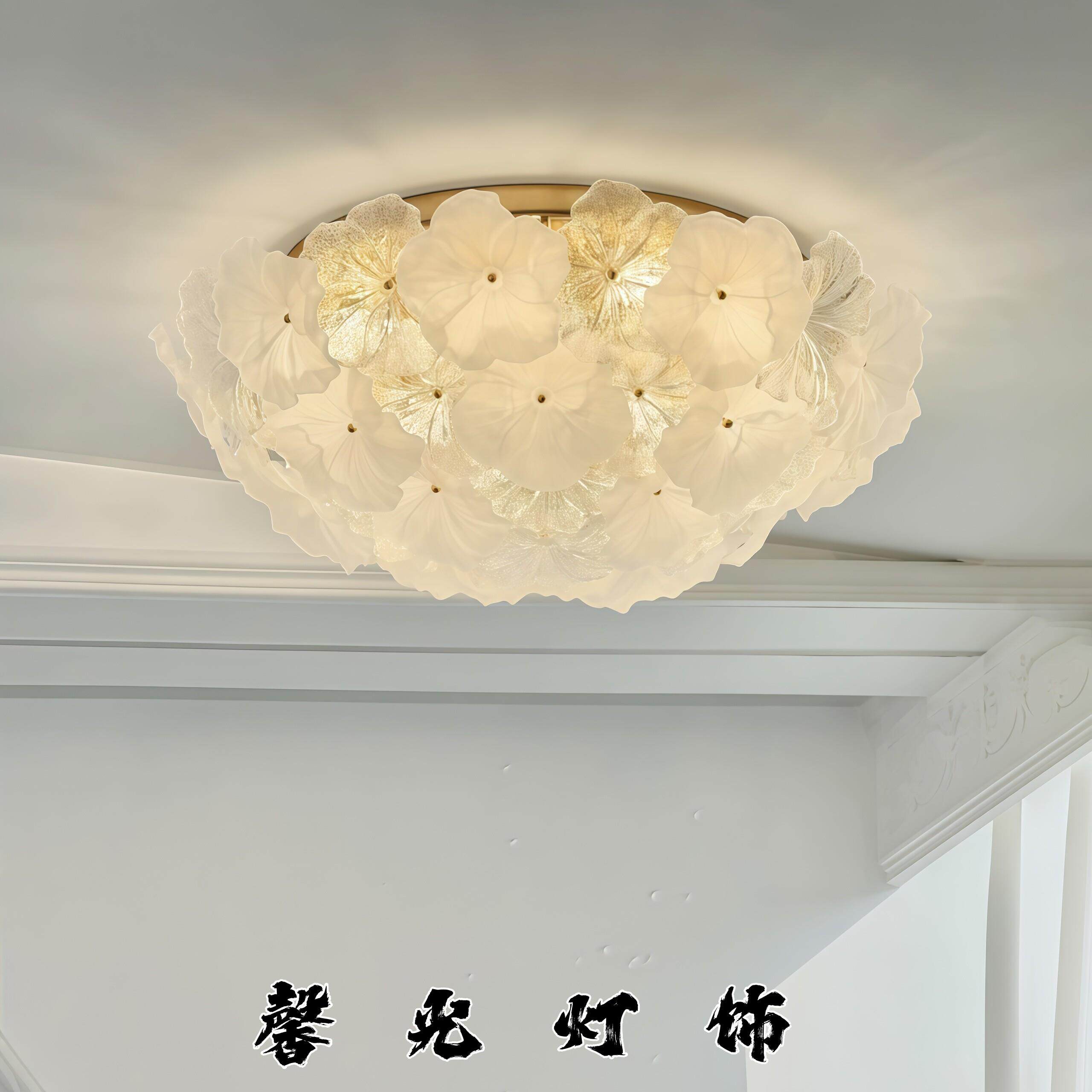 法式轻奢吸顶灯全光谱护眼三色变光温馨浪漫主卧室吸顶灯