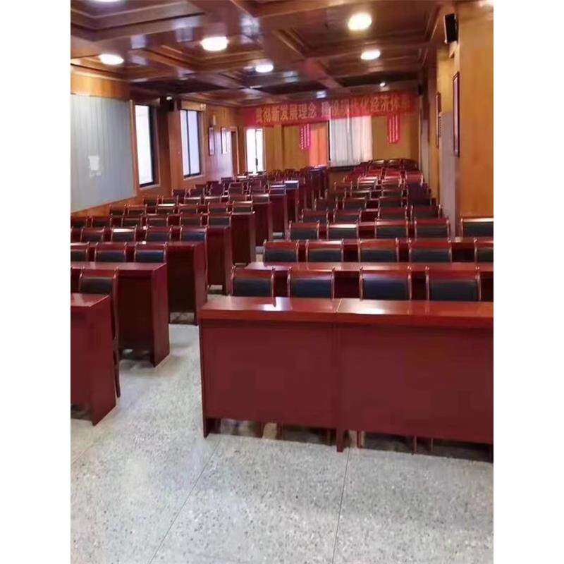 会议桌长桌大小型报告厅实木领导桌培训桌礼堂条形桌红色会议桌椅