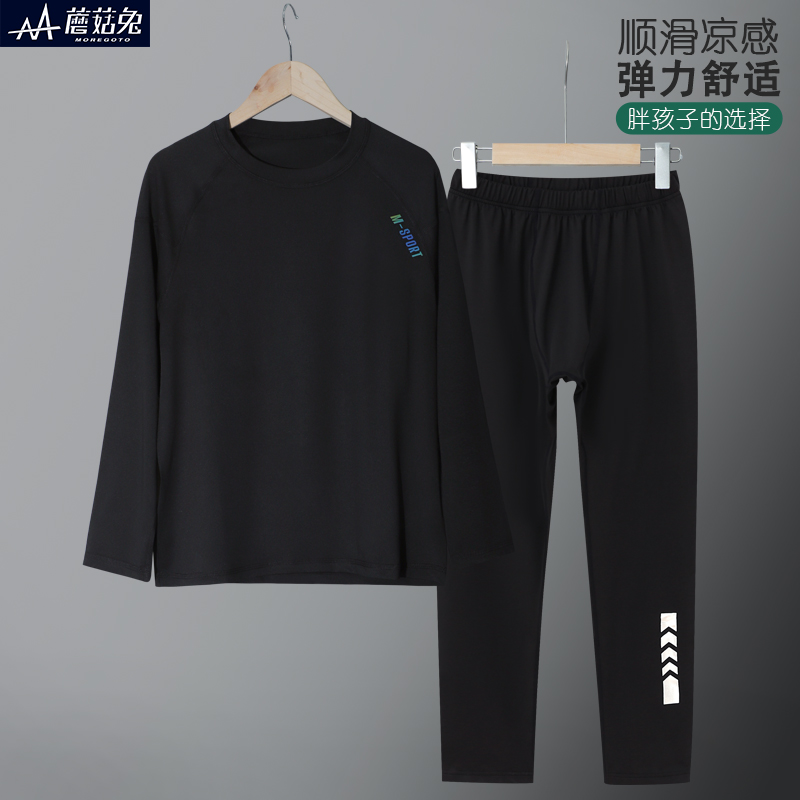 胖童训练b服打底衣男童篮球足球速干运动套装春夏薄款跑步健身衣