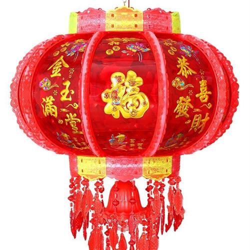 新品!高端灯笼新款春节七彩旋转走煤油灯电子R别墅大门红灯笼转动