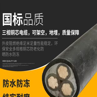 国标纯铜电线户外铜芯三相四芯电缆线2/3/4/5芯10/16/25平方铜线