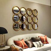 现代简约沙发背景墙装 饰 饰镜组合壁饰挂镜客厅餐厅走廊玄关壁炉装