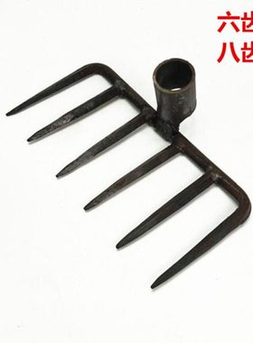 六齿八齿耙 钉耙子钢叉子多齿耙6齿草耙园林绿植园艺农业工具包邮