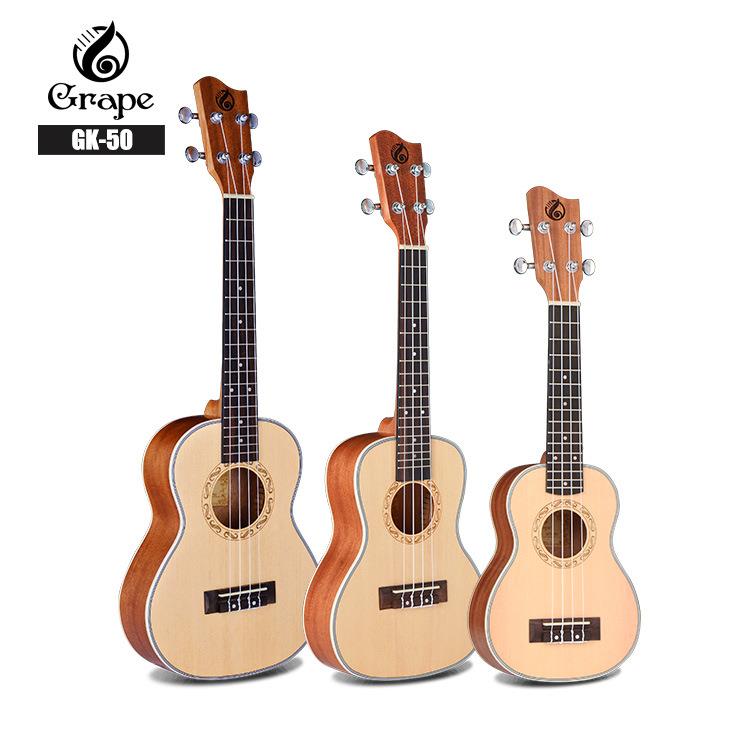 专业尤克里里 云杉合板哑光乌克丽丽21寸23寸26寸UKULELE现货