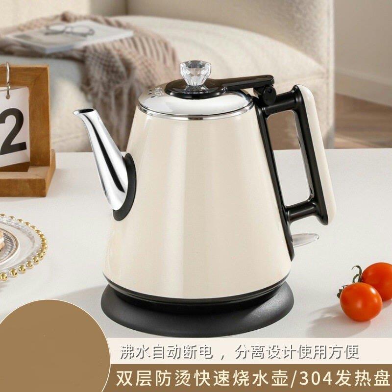 快速烧水壶双层防烫电热水壶长嘴泡茶壶不锈钢烧水壶大功率煮水壶