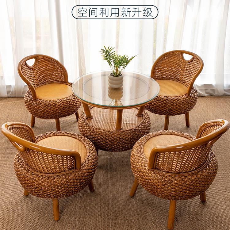 家用阳台藤编椅靠背椅榻榻米小藤椅藤椅靠背椅单人藤圈椅舒服久坐