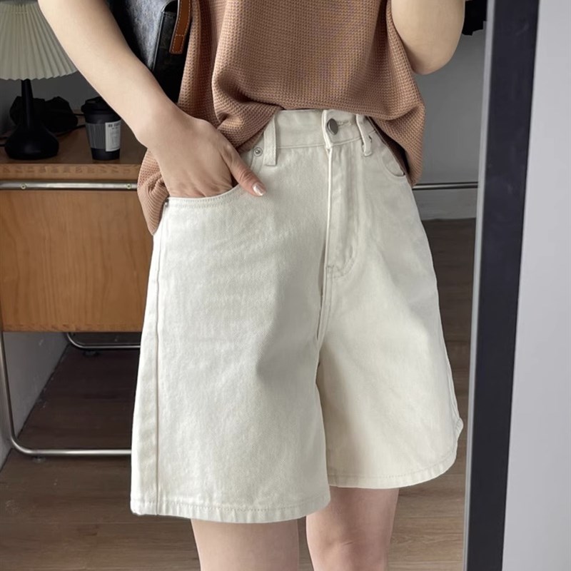大码梨型身材夏季薄款高腰休闲阔腿D短裤女胖妹妹mm显瘦中裤五分
